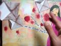 art journal &#39;kites&#39; as mini envelopes and embossing as resist