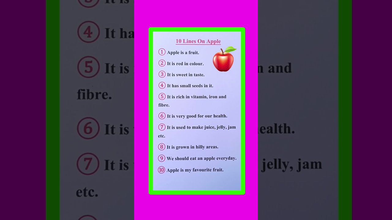 10 Lines Essay On Apple In English