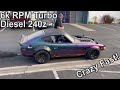BILLET Turbo Manifold? MORE Boost, Fastest Pulls Yet!  | "Diesel 2JZ"  Om606 Datsun