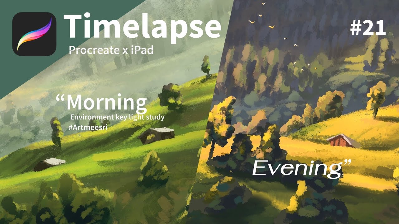 Procreate Timelapse #21 : environment key light - YouTube