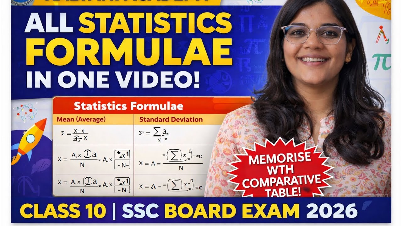 Ssc Math Statistics All Statistics Formulae in One Video | Class 10 Maths SSC Board Exam ...