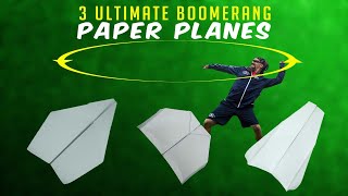 3 super easy Boomerang paper planes - How to fold a Paper Airplane that Flies Back to You