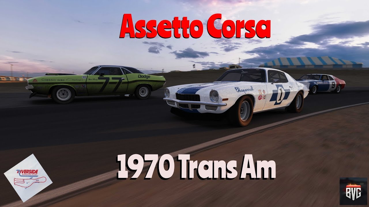 Assetto Corsa 1970 Trans Am Battle - Chaparral Camaro - Riverside Raceway - Feel the Power