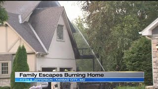 Family escapes house fire as neighbors report explosion