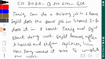 CSS 2020 Solved General Science and Ability paper Mathematics portion Q.No. 6(a)