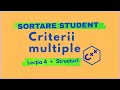C++ | Vector de structuri: sortarea studenților după medie și nume