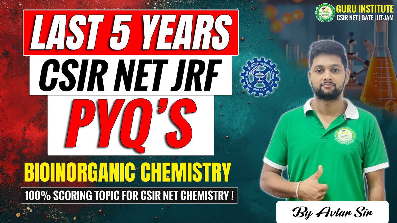 Previous 5 Years CSIR NET JRF Bioinorganic Chemistry PYQs | 100% ...