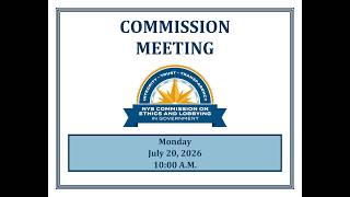July 20, 2026 Commission Meeting Video