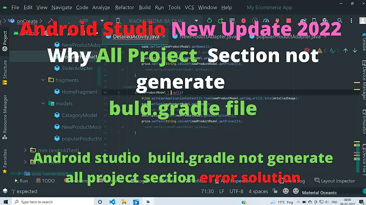 Android Studio New Update  build.gradle not generate all project section Error Solution