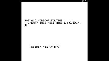 Oric Atmos - Haiku Generator (1984) Fin Fahey