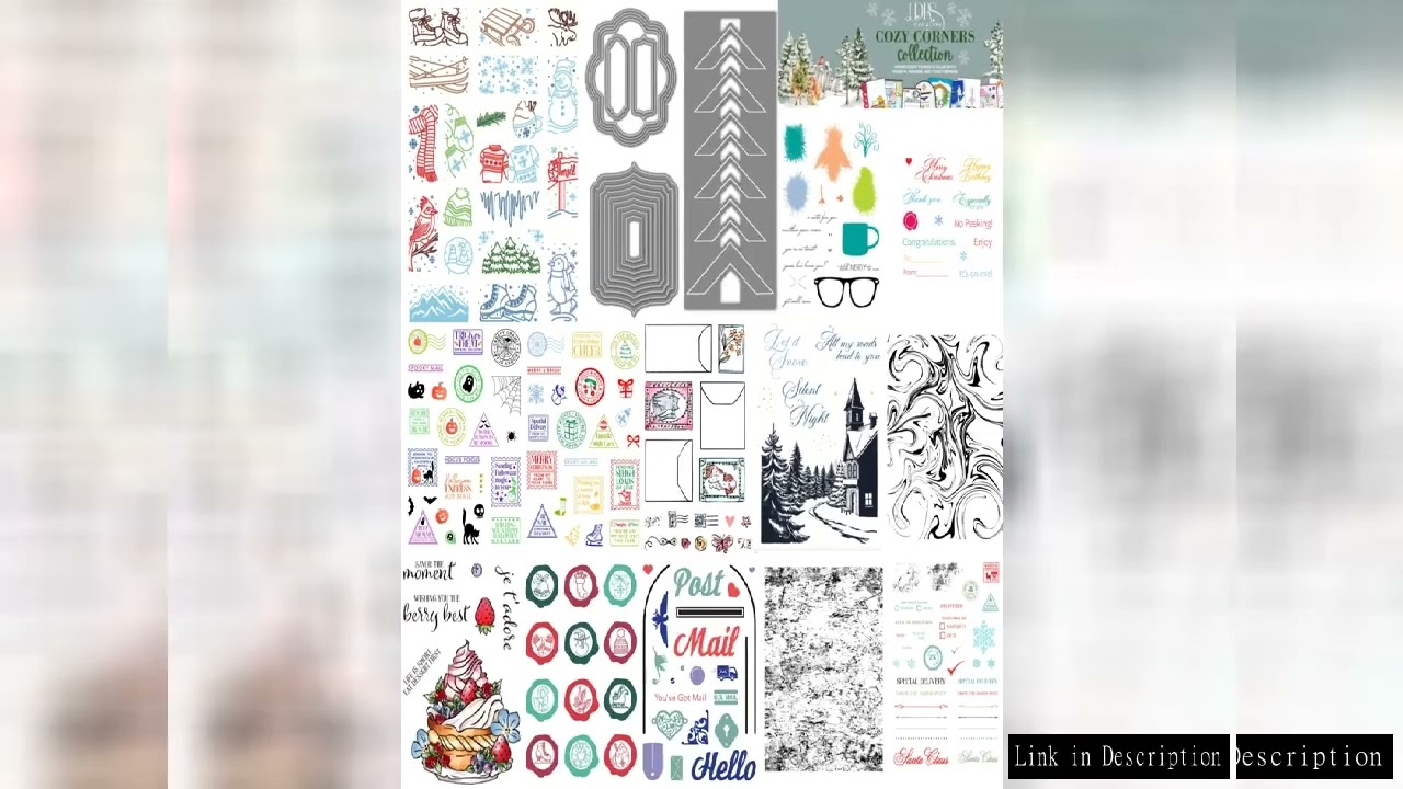 2025 New Christmas Halloween Postage Collage Background Clear Stamps Cutting Dies Stencil for DIY Ma