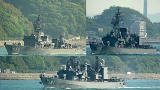 [4K]海上自衛隊護衛艦せんだい・まつゆき・あさぎり関門西航 JMSDF SENDAI, MATSUYUKI, ASAGIRI
