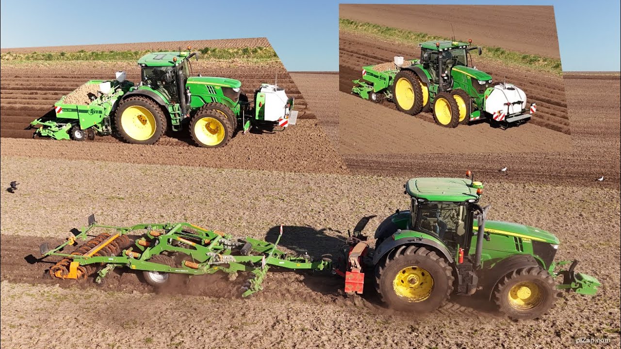 aardappels poten met John Deere 6170 R  AVR Ceres 440 pootmachine   #oostgroningen  #farmers  4K