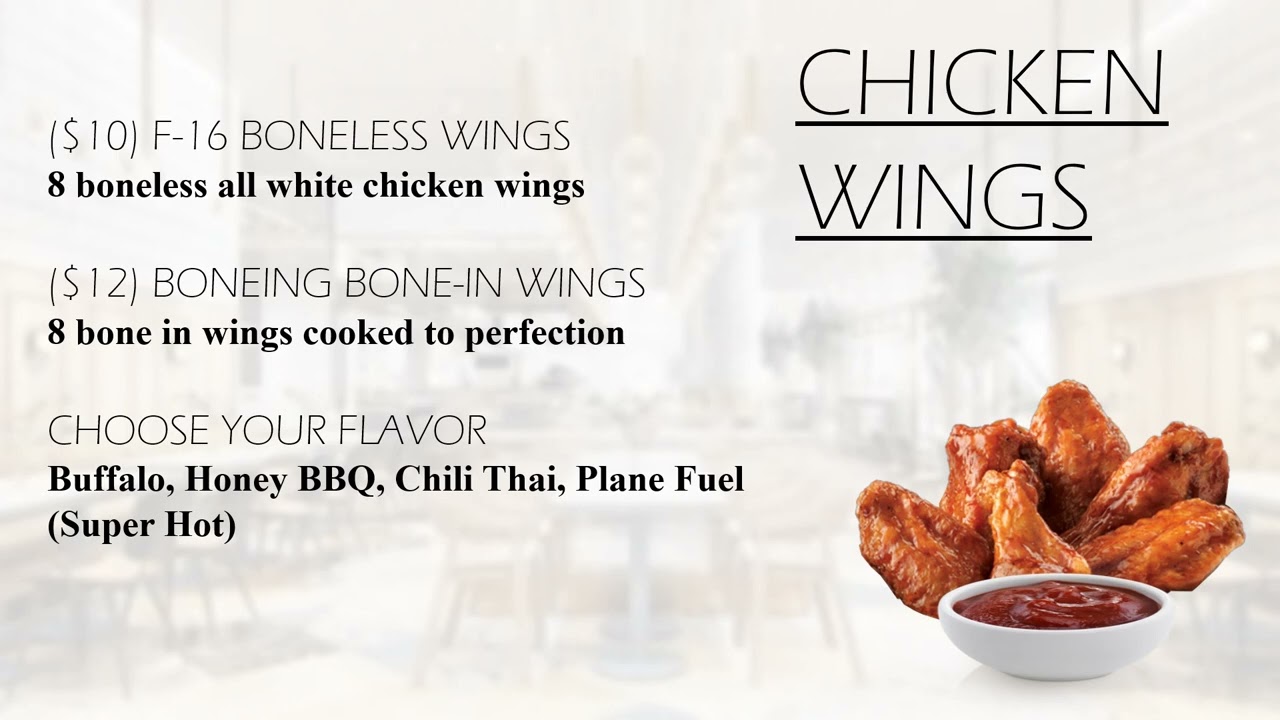 FIRST CLASS BISTRO MENU