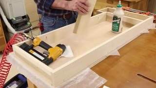 Basic cabinet construction techniques get enhancements that turn this bath vanity into a beautiful piece of furniture. In this video 
