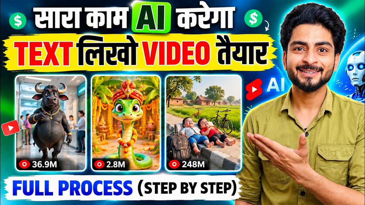 Long AI Video Kaise Banaye (10 Min) Using Just 1 Click🔥| Ai Video Kaise Banaye || Ai Automation