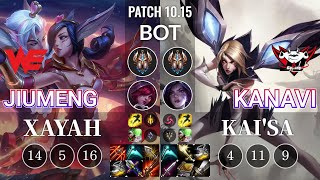 WE Jiumeng Xayah vs JDG Kanavi Kai'Sa Bot - KR Patch 10.15