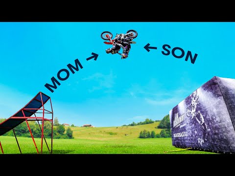 World First Mother & Son Tandem Dirtbike Backflip