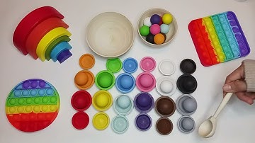 3 minutes Color Sorting wooden balls ASMR