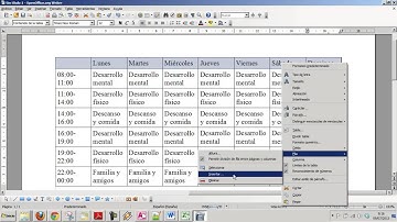 Tablas OpenOffice Ofimática Informática Academia Usero Estepona