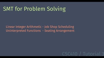 Tutorial / SMT for problem solving