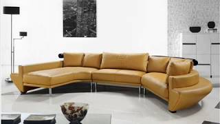 VIG Divani Casa 🛋 Jupiter Mustard Leather Sectional Sofa
