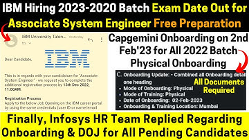 Infosys HR Replied on Pending Onboarding IBM Hiring 2023-20 Exam Date Out Capgemini Joining 2 Feb