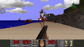 Doom 2 - Overboard (Map 2: Skeleton Coast): UV-Fast 100% (WAD Author: mouldy)