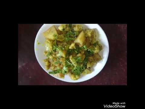 Gobi aloo ki sabzi recipe. Cauliflower with potato sabzi recipe.