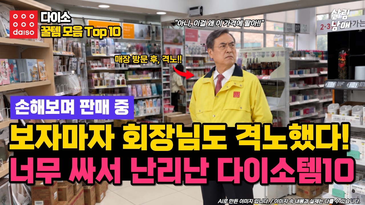 다이소 본사에서 가격 재검토를 직접 지시할 정도로 역대급 노마진! 전 세계 최저가 수준이라는 갓성비 다이소추천템 10가지!