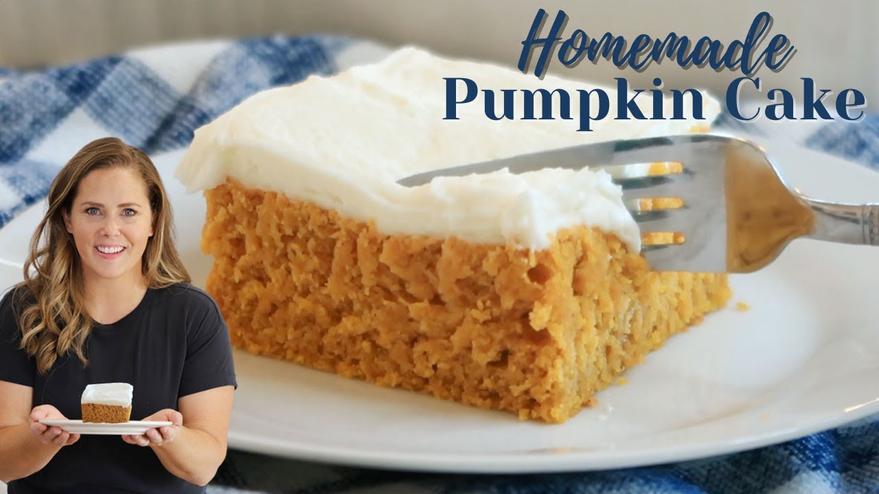 Pumpkin Cake with Cream Cheese Frosting - YouTube