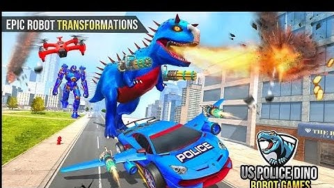 US POLICE DINO ROBOT TRANSFORMATION | CAR ROBOT TRANSFORM | CHARI GAMES