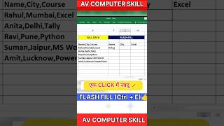 Flash Fill in Excel | Excel Data Tips #excel #shorts #shortvideo