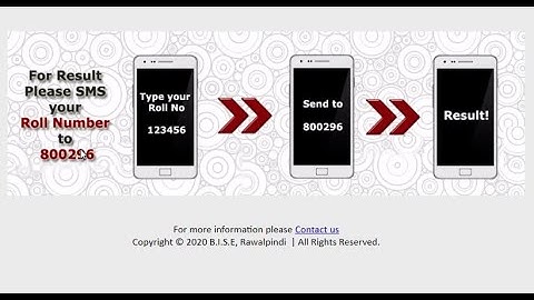 Check Rawalpindi Board Result by SMS | 2020 2021