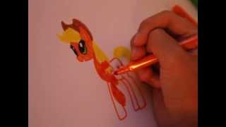 Как Нарисовать Пони Эпплджек♥(Привет! Меня зовут Малика!) Мне 10 лет) Я люблю рисовать пони!:) В этом видео я рисую Пони Эпплджек у неё есть..., 2013-09-24T15:01:52.000Z)