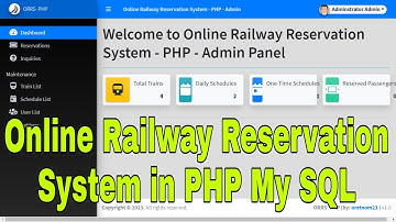 Online Railway Reservation System in PHP My SQL with source code