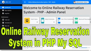 Online Railway Reservation System in PHP My SQL with source code screenshot 4