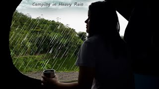 LAKESIDE CAMPING with tropical RAIN enjoy the RAINY night, ASMR