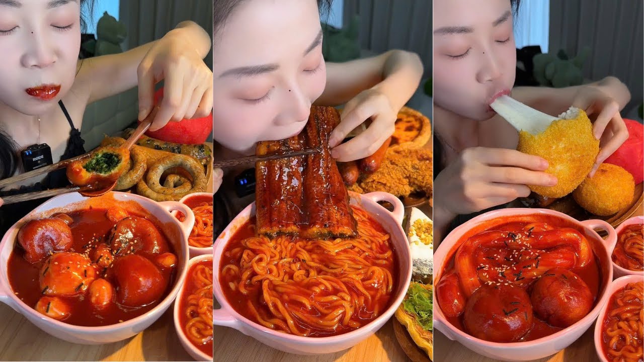 Sausages, Japanese Eel & Melty Cheese Balls Mukbang ASMR