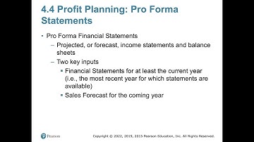 Pro forma financial statements - Forecasted income statement