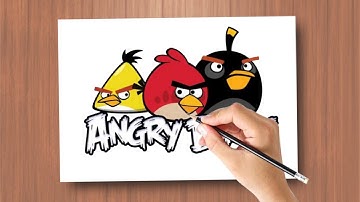 angry birds drawing step by step | dibujo de angry birds | oiseau en colère