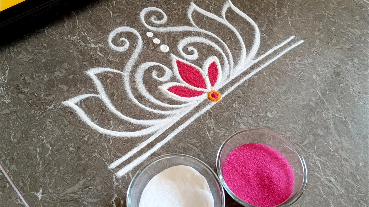 Margasira masam special | Beautiful border rangoli designs | Friday rangoli | Lotus rangoli | Kolam