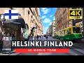 Finland walking tour - 2 hours Helsinki downtown walk 4k 60fps