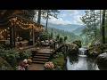 Relaxing Forest Cafe Jazz Porch - Tranquil Jazz with Nature Therapy for Chill out Mood