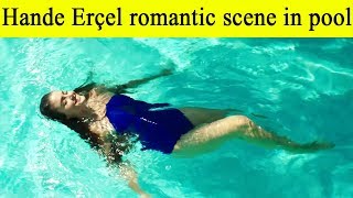 Hande Erçel romantic scene in pool | Turkish Drama | Sunehri Titliyan #Shorts