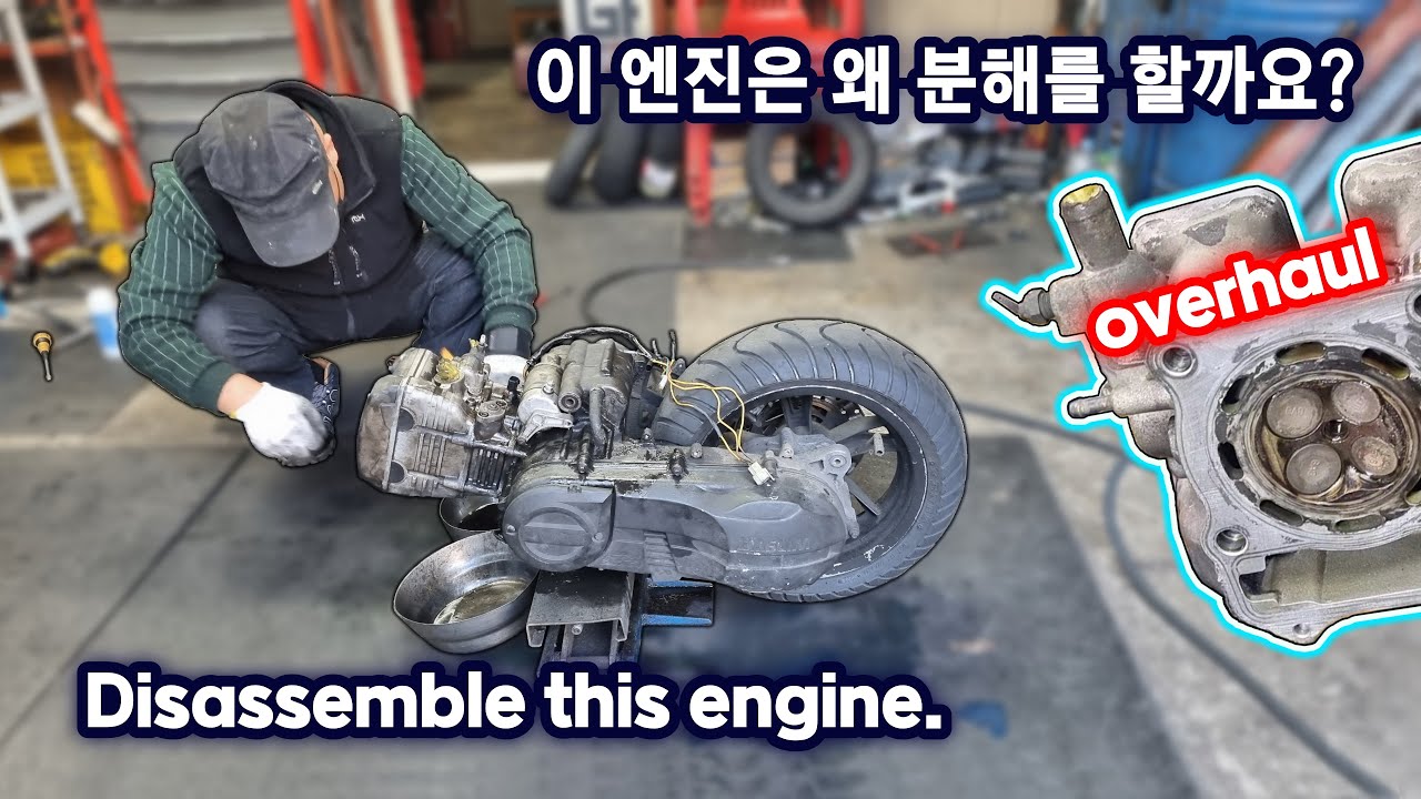 Overhaul disassembly and repair of a motorcycle engine that does