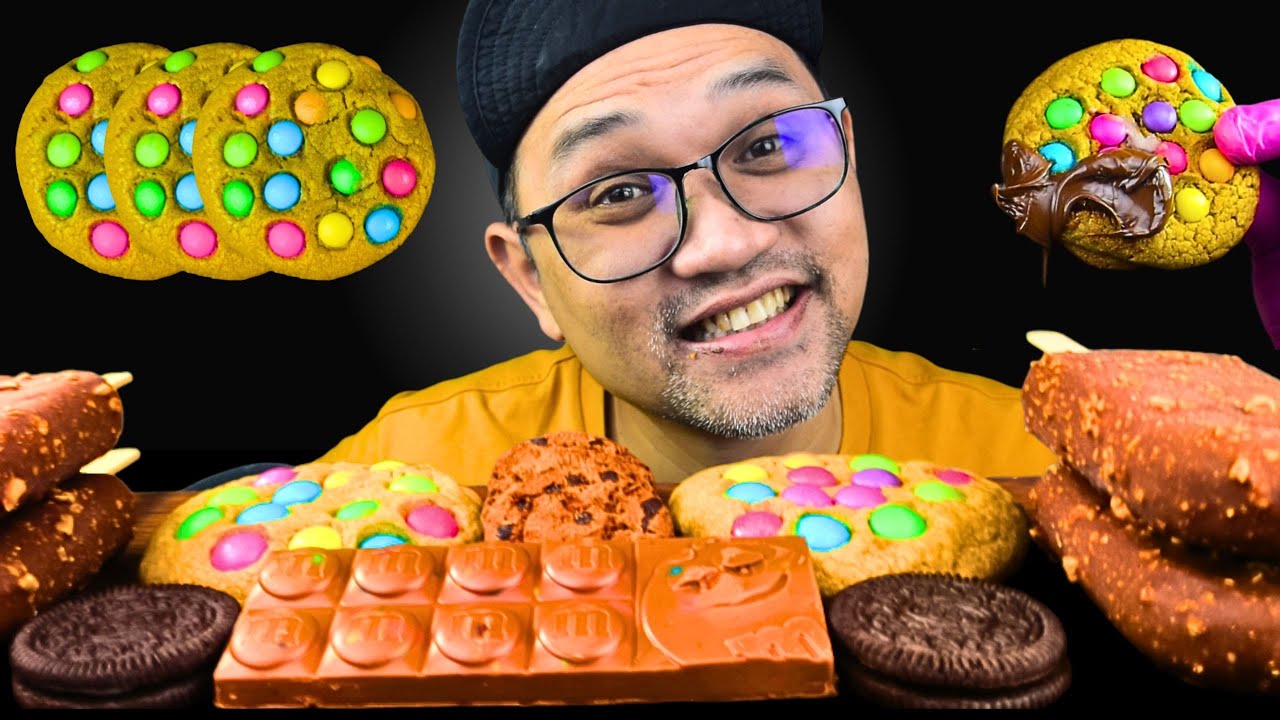 ASMR CHOCOLATE [ICE CREAM,NUTELLA M&MS DESSERT] MUKBANG EATING SOUNDS ...
