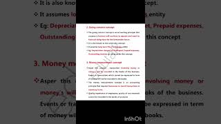 Going concern concept/money measurement concept/ #cseb #shorts