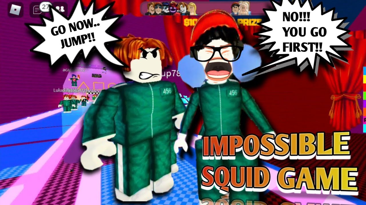 ROBLOX IMPOSSIBLE SQUID GAME , THIS DUDE WANTS ME TO JUMP FIRST! #