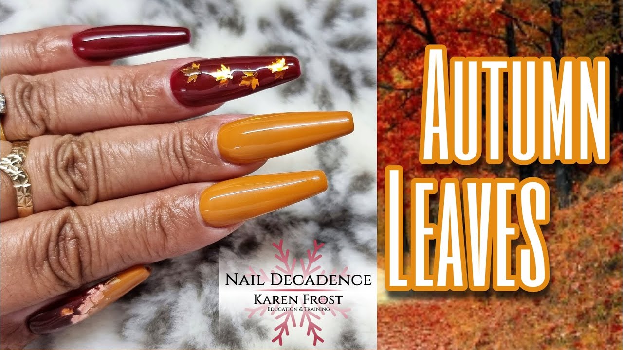 Full Cover Nail Tips | Born Pretty PR Haul | Polygel | Deep Red & Mustard Gel Polish | Leaves | Long